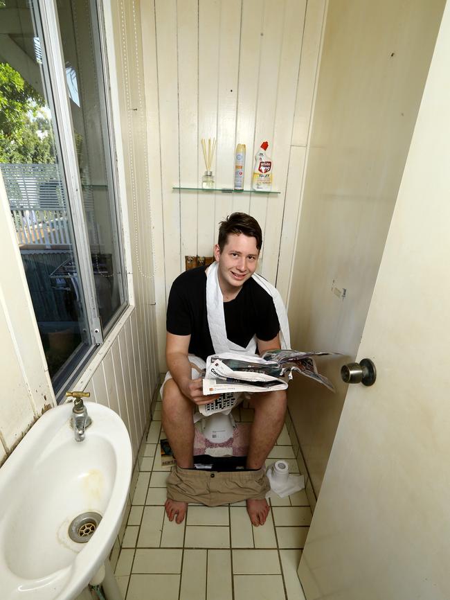 Josh Lyons raised $235 on GoFundMe to raise funds to fix his toilet which was damaged at a 'lit' New Year’s party. Picture: AAP/David Clark