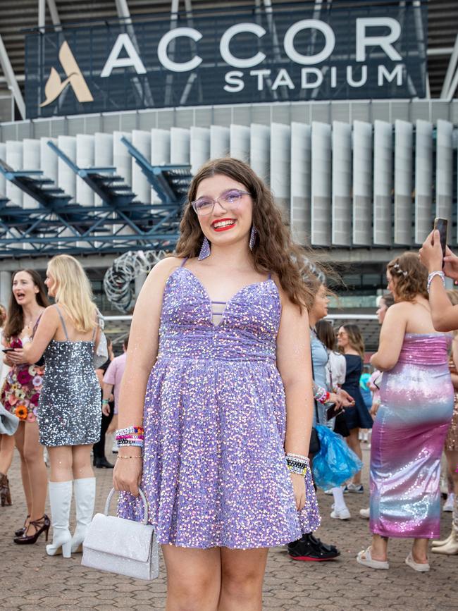 SYDNEY, AUSTRALIA - Daily Telegraph Photos February 26, 2024: Amelia Callipari at Taylor Swift's The Eras Tour concert held at Accor Stadium in Sydney. Picture: Christian Gilles