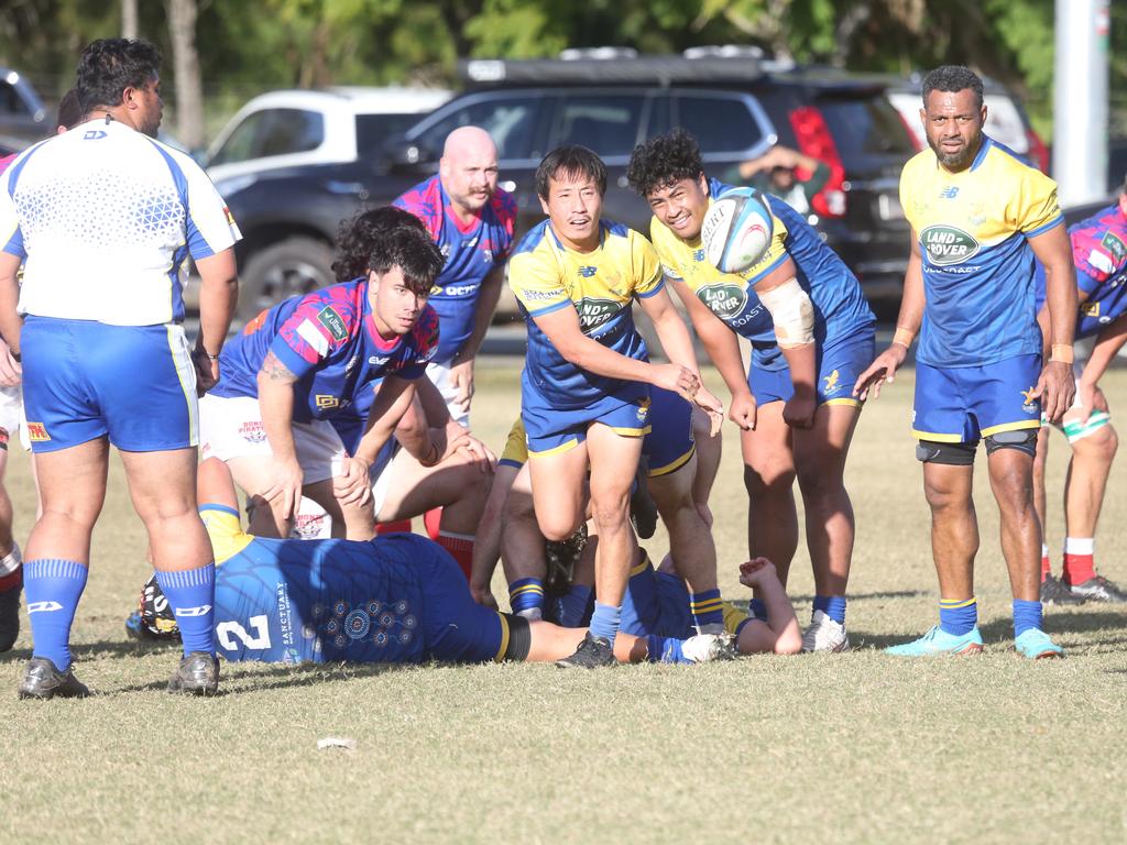 GCDRU round 13 seniors - 1st grade. Bond Pirates vs. GC Eagles. 14 July 2024 Miami Picture by Richard Gosling