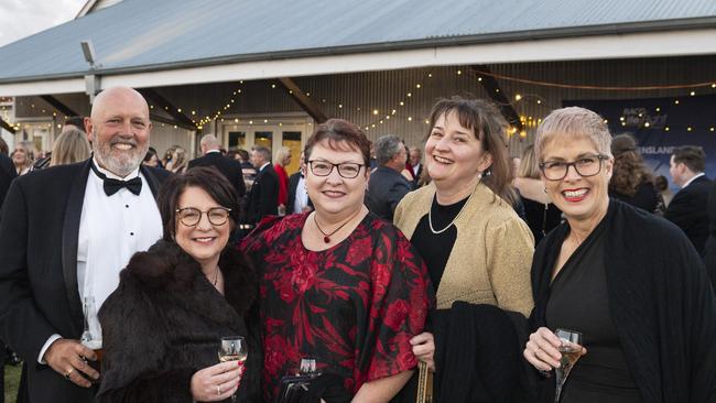 At LifeFlight Toowoomba Gala are (from left) Robert Hannemann, Samantha Parle, Cathy Griesheimer, Angela Hannemann and Cath Wendland at The Goods Shed. Picture: Kevin Farmer