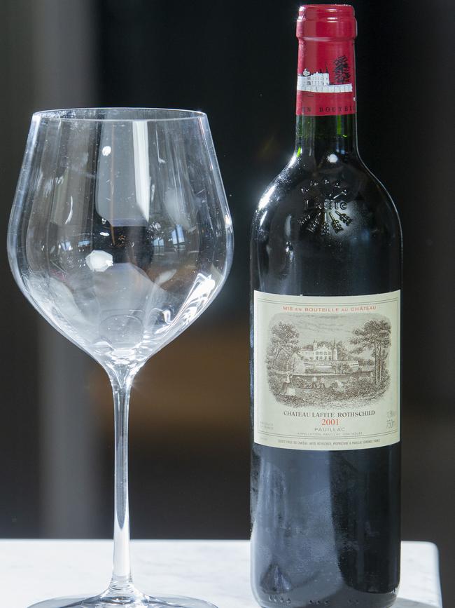 A 2001 Chateau Lafite Rothschild priced at $13,500. Picture: Jerad Williams