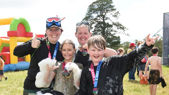 Sally Tindall, Angela Bruckner, Jade Bruckner and Ayrton Tindall. Picture: David Smith