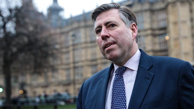 Sir Graham Brady, chairman of the 1922 Committee talks to the media in Westminster. Picture: Getty Images.