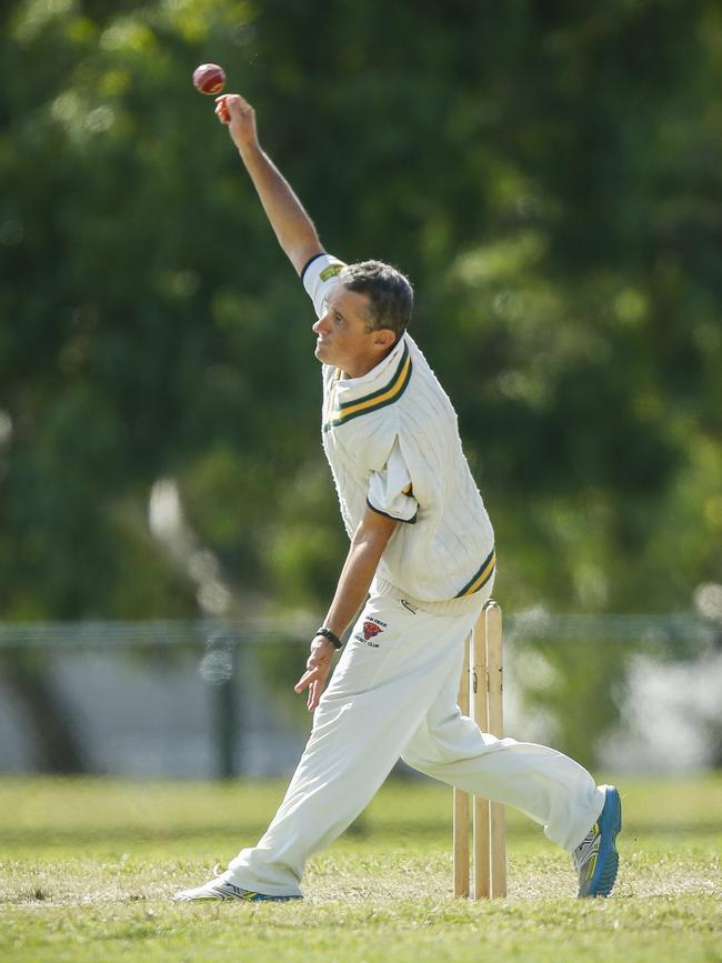 Main Ridge bowler Jason Albress. Picture: Valeriu Campan