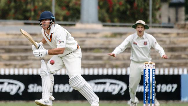 Jets captain/coach Mark Cosgrove makes a call during his standout innings on Saturday. Picture: AAP/Morgan Sette