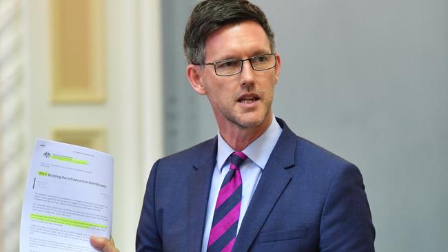 Transport Minister Mark Bailey is facing fresh scrutiny over his private email usage. Picture: AAP/Claudia Baxter