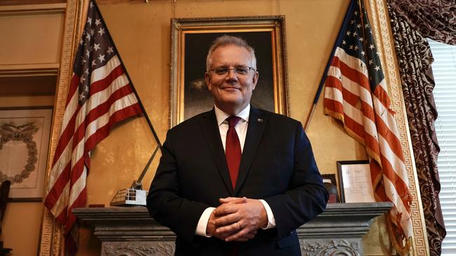 Scott Morrison inside the White House over the weekend. Picture: Adam Taylor