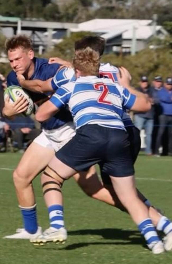 Frankie Goldsbrough in action for Churchie during the GPS season.