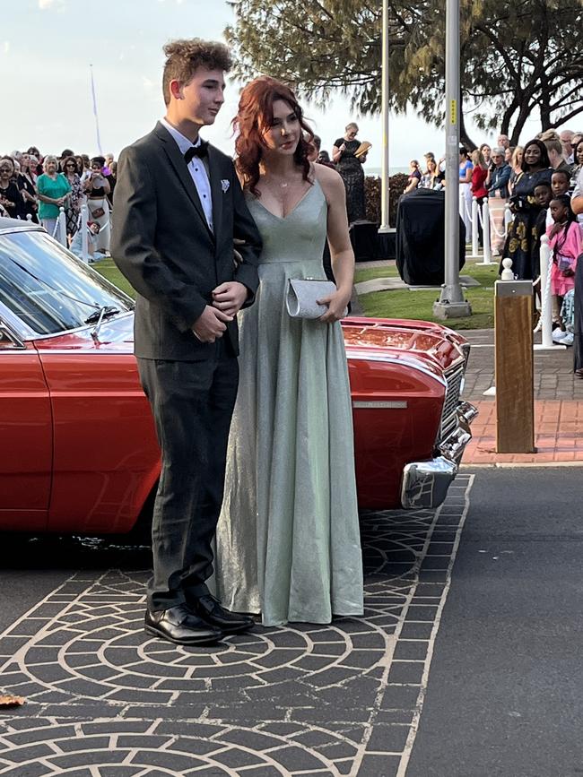 Tolvio Blanc and Madison Paranihi arrived at the formal in a red 1968 Ford Falcon.