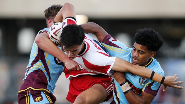 Palm Beach CurrumbinÃs Ryan Rivett in action during the Langer Cup Grand Final between Palm Beach Currumbin State High and Keebra Park State High at Langlands Park, Brisbane 9th of September 2020.  (Image/Josh Woning)