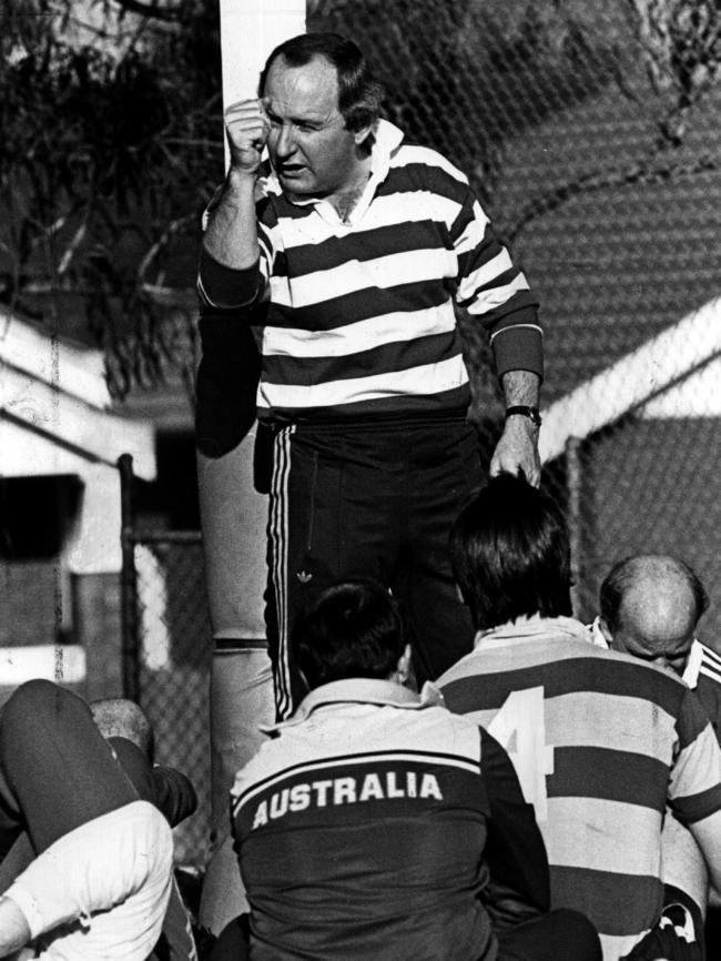 Then Wallabies coach Alan Jones in 1987.