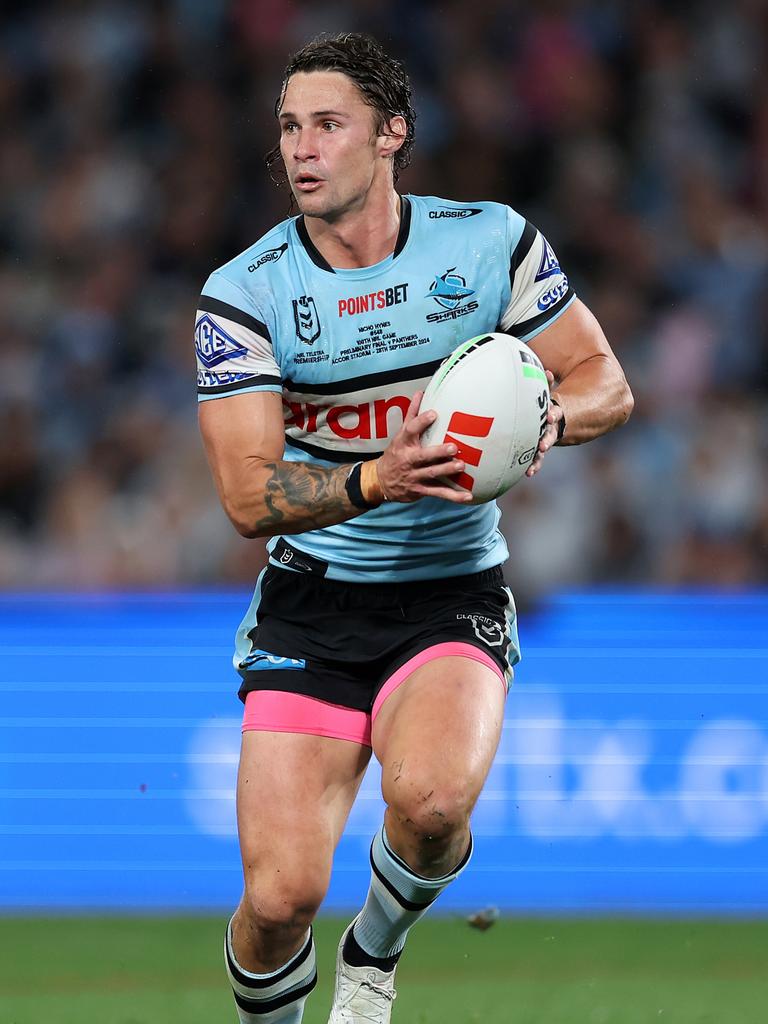 Sharks teammate Nicho Hynes also got on board. Picture: Matt King/Getty Images