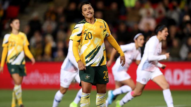The Matildas’ Sam Kerr during the International friendly match between Australia and Chilein November. Picture; AAP.