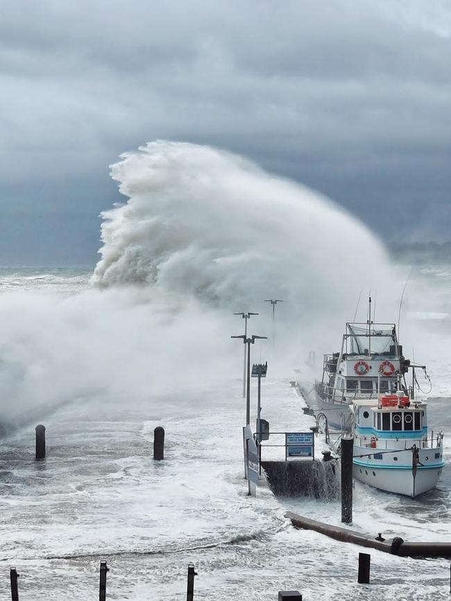 Waves were forecasted to reach highs of seven metres. Picture: Adam Richmond