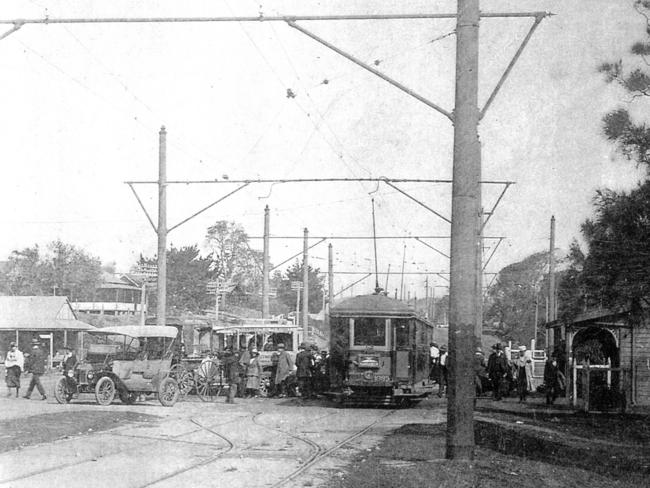 The tram terminus at Narrabeen about 1916. Picture: Courtesy of Vic Solomons.