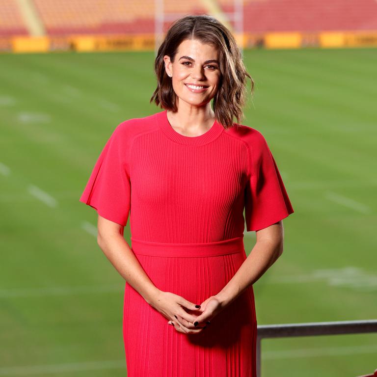 Hannah Hollis is expecting her first child in grand final week. Picture: Steve Pohlner