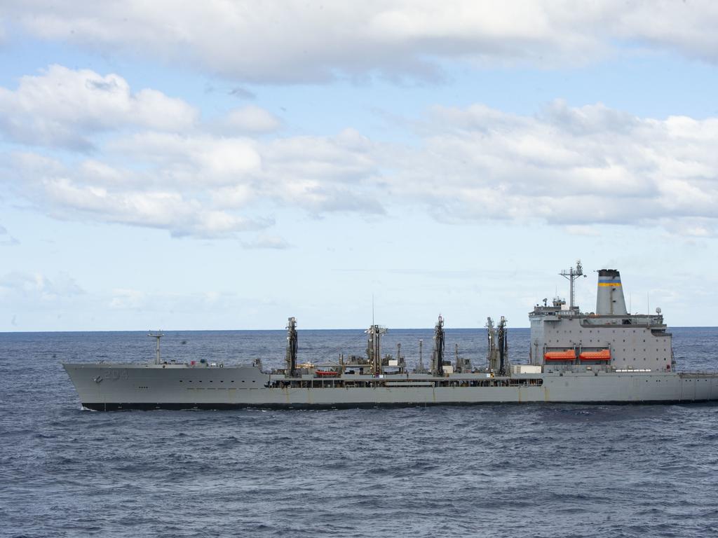 210722-N-XB010-1010 CORAL SEA (July 22, 2021) USNS Rappahannock (T-AO 204) steams in formation alongside partner nations and allies during Talisman Sabre (TS) 21. This is the ninth iteration of Talisman Sabre, a large-scale, bilateral military exercise between Australia and the U.S. involving more than 17,000 participants from seven nations. The month-long multi-domain exercise consists of a series of training events that reinforce the strong U.S./Australian alliance and demonstrate the U.S. MilitaryÃ¢â&#130;¬â&#132;¢s unwavering commitment to a free and open Indo-Pacific. (U.S. Navy photo by Mass Communication Specialist 2nd Class Desmond Parks)