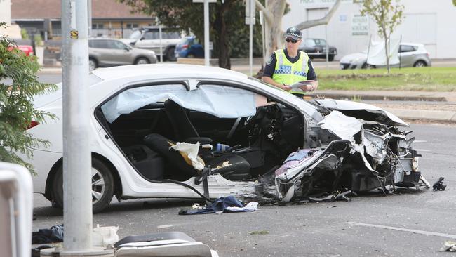 The driver of the Corolla was taken to hospital with non-life threatening injuries. Picture: Emma Brasier