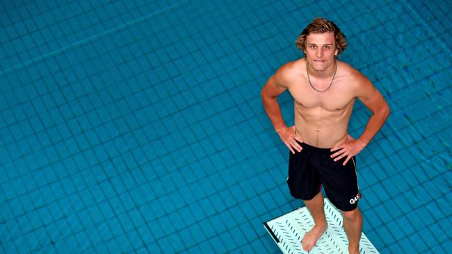 Diver Cassiel Rousseau at the pool in Chandler. Thursday February 4, 2021. Picture, John Gass