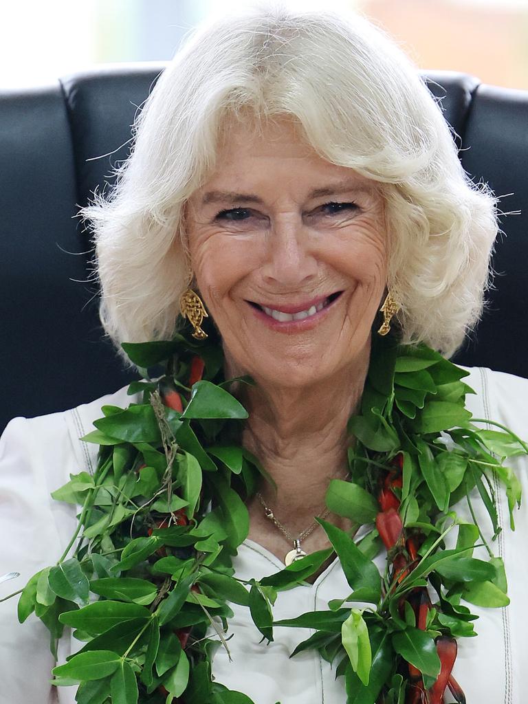 Queen Camilla attends the Samoa Cultural Village. Picture: Getty Images