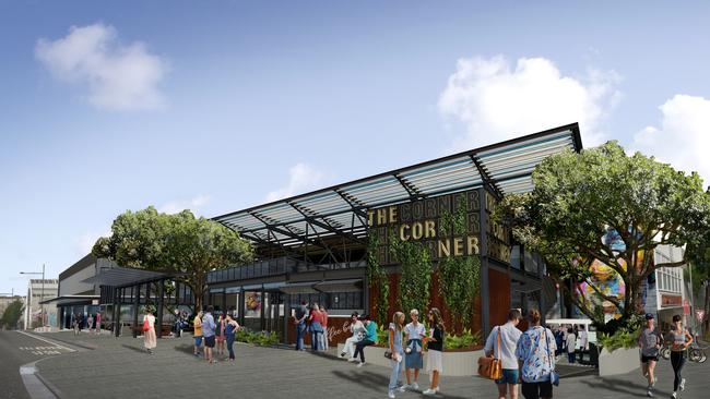 An artist impression of the dining and entertainment precinct dubbed the The Corner. Picture: supplied