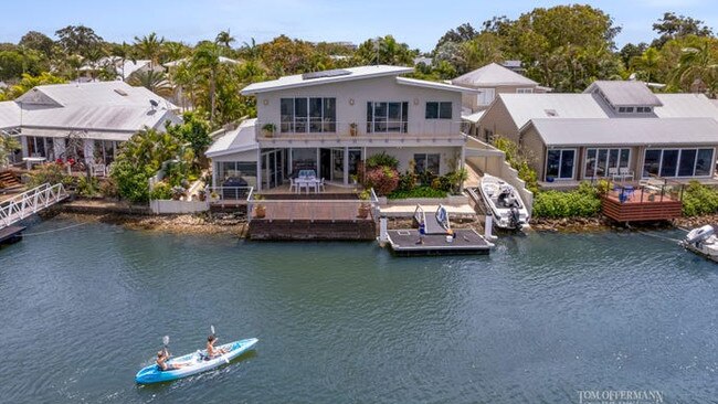 This property at 21 Dolphin Cres, Noosaville, sold for $12m at auction.