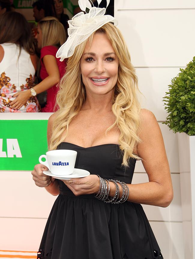 Former Real Housewife of Beverley Hills Taylor Armstrong had a few too many inside a marquee.