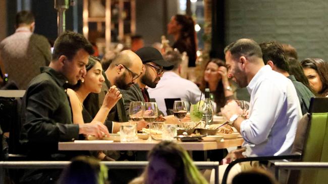 People out dining at the restaurants in Barangaroo. 23rd October 2020. Picture: Damian Shaw