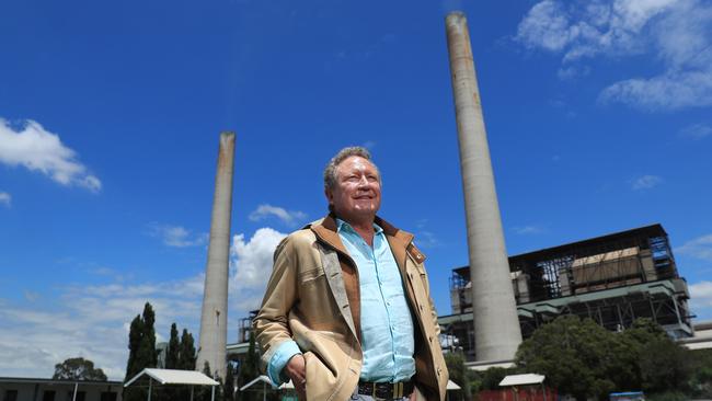 Andrew Forrest at Liddell Power Station in the NSW Hunter Valley. Picture: John Feder