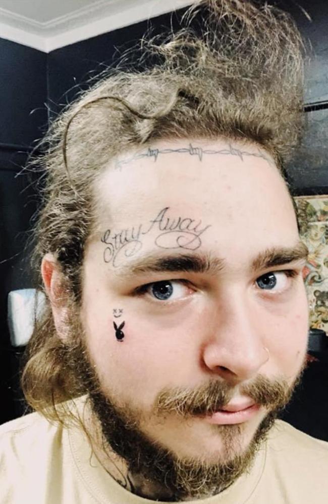 Lauren Winzer tattooed the small Playboy bunny on Post Malone. Picture: Supplied