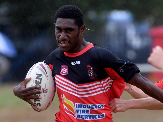 Michael Morgan Cup U15 2023 at Kern Brothers Drive rugby grounds. Burdekin against Bowen Seagulls. Seagulls Gausa Dau.  Picture: Evan Morgan