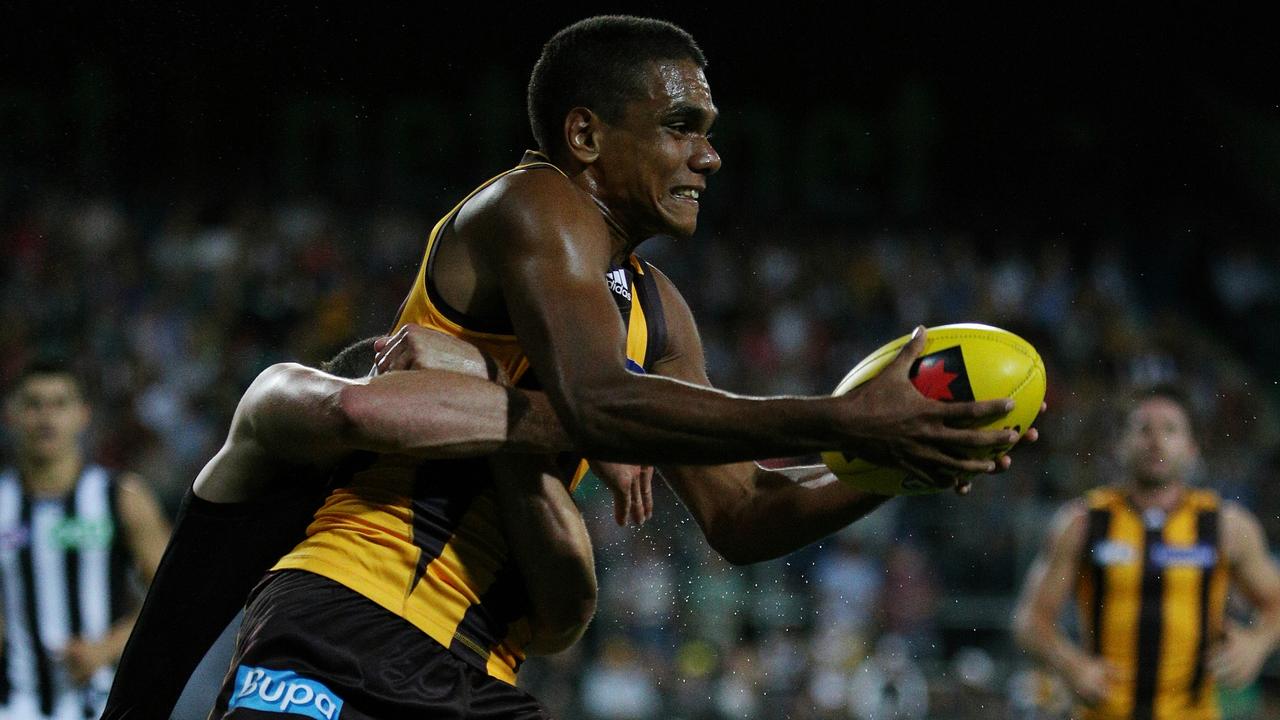 Jermaine Miller-Lewis while playing for Hawthorn. Picture: George Salpigtidis