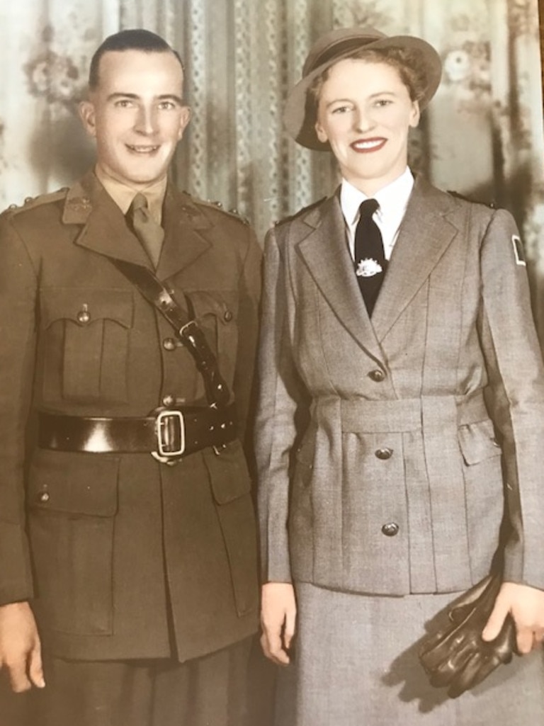 Edward Copeland Beacroft, a career soldier, who served in New Guinea, Korea, Brunei, Borneo and Vietnam with his wife (Edna Anne Ryan), wedding day on June 9, 1945. She also served as a nursing sister during WWII.<br/>