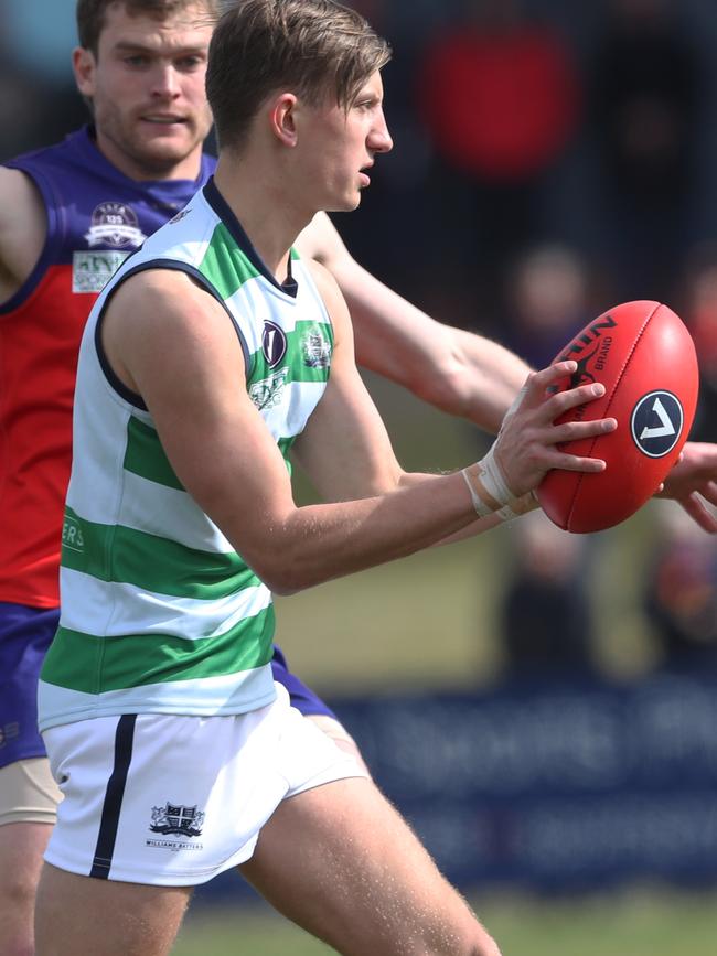 John Simson in action for Old Geelong. Picture: David Crosling