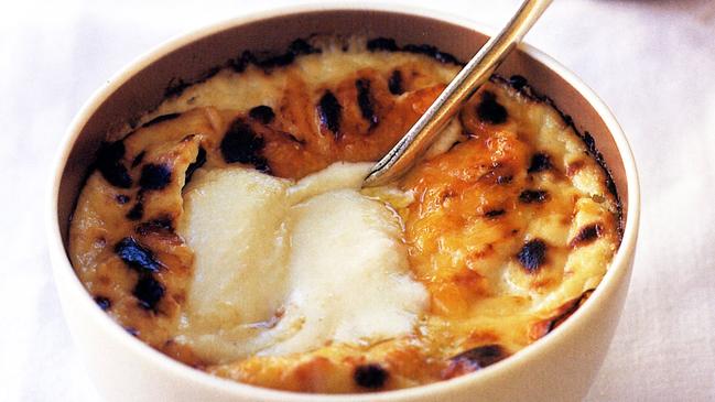 Cauliflower cheese soup is a warm and gooey dish.