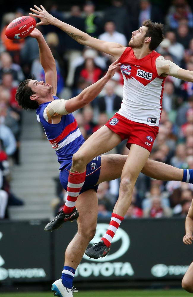 Naismith was among the Swans’ better players in the 2016 losing Grand Final effort against the Bulldogs. Picture: Colleen Petch