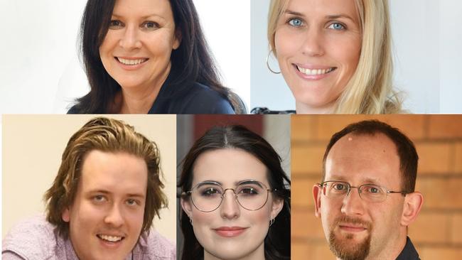 The Gympie Times news team 2020 (clockwise from top left) Shelley Strachan, Frances Klein, Scott Kovacevic, Maddie Manwaring and Josh Preston.