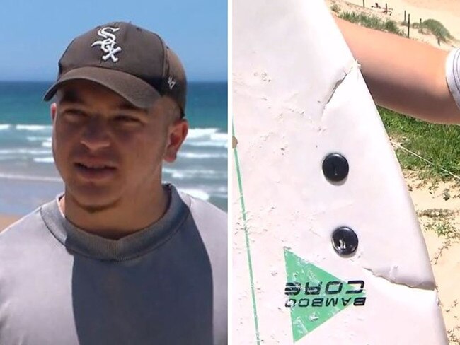 Teen surfer attacked by shark on NSW beach. Picture: 9News