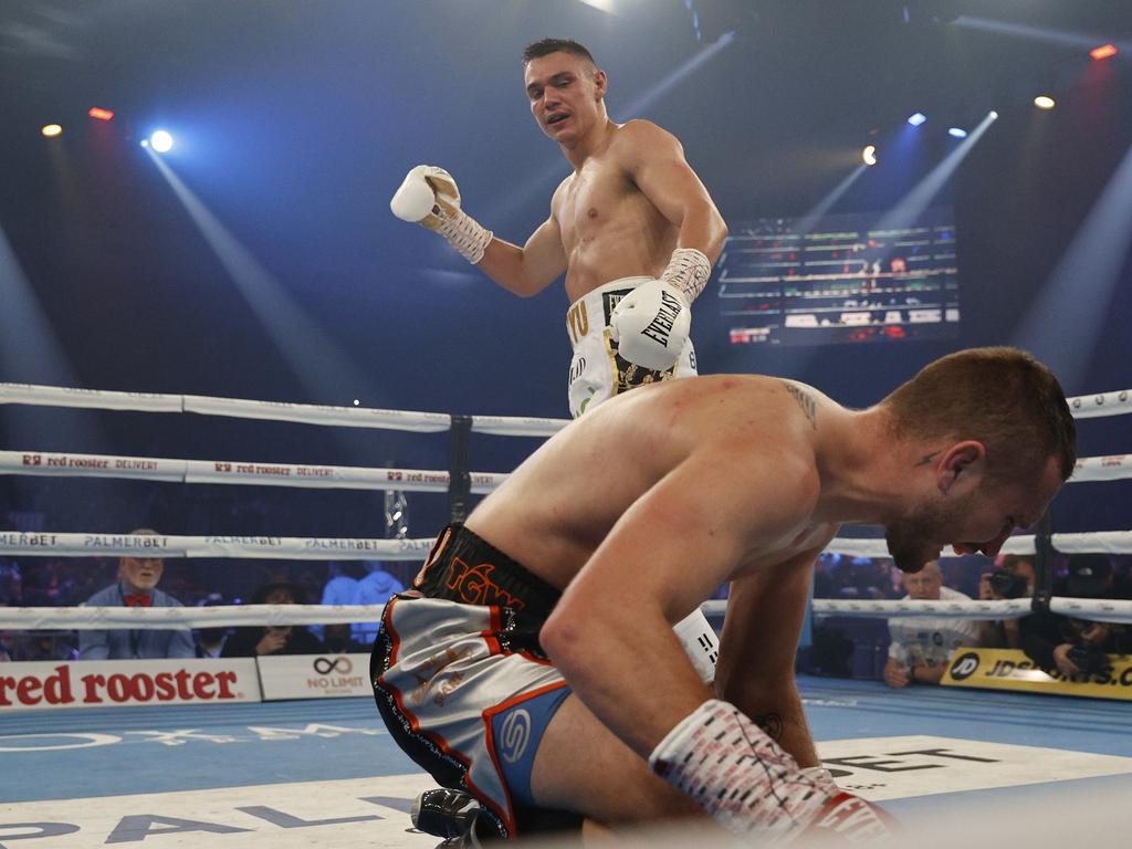 Tim Tszyu’s career is on the rise after defeating Stevie Spark. (Photo by Mark Evans/Getty Images)