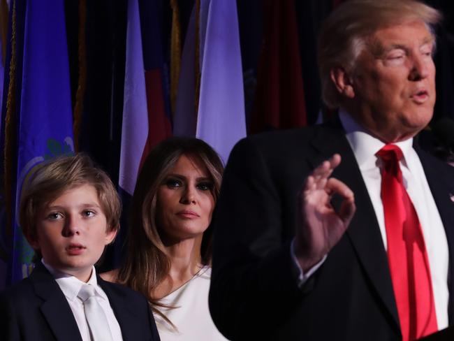 Republican president-elect Donald Trump with wife Melania and son Barron. Picture: Chip Somodevilla/Getty Images/AFP