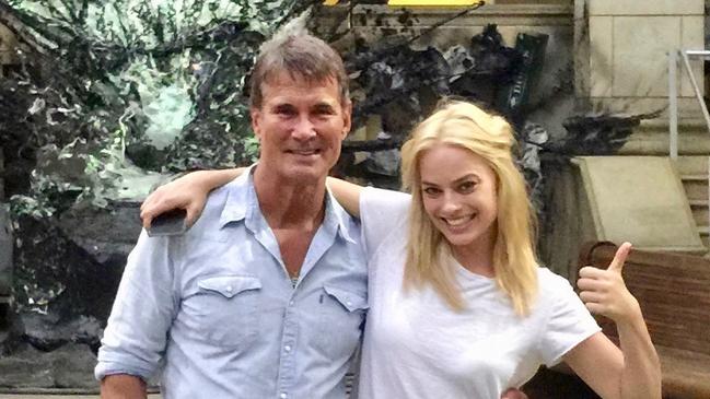 Australian martial arts expert Richard Norton with Margot Robbie.Picture: Supplied.