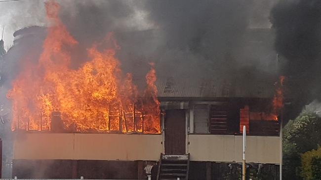 Anzac Day blaze in Southport.