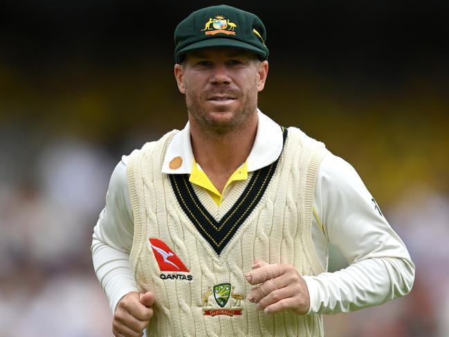 LONDON, ENGLAND - JULY 02: David Warner of Australia during Day Five of the LV= Insurance Ashes 2nd Test match between England and Australia at Lord's Cricket Ground on July 02, 2023 in London, England. (Photo by Gareth Copley/Getty Images)