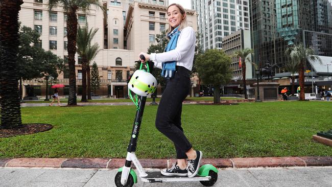 Rebecca Purcell was the one millionth user of Lime Scooters. Picture: Tara Croser.