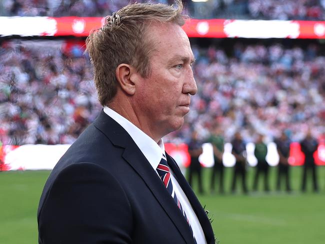 Sydney Roosters coach Trent Robinson has labelled the Dom Young situation ‘annoying’. Picture: Cameron Spencer/Getty Images