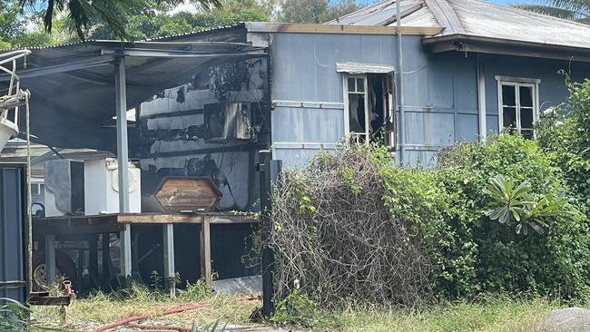 The damage done during a house fire at Machans Beach on the Barron River Esplanade on February 2, 2023. Picture: Alison Paterson