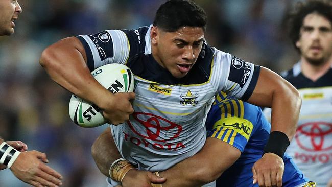 Jason Taumalolo signs a 10-year $10 million deal. Picture: Brett Costello