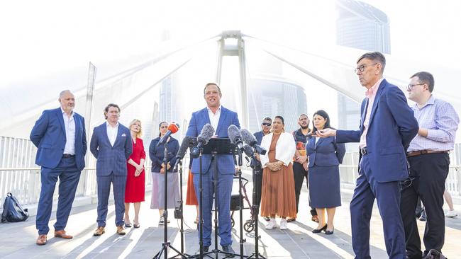 Premier Steven Miles at the opening of the Neville Bonner Bridge from Southbank to Queen's Wharf. Picture: Richard Walker