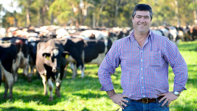 Whey forward: Warakirri boss Ben James on one of the company’s farms.