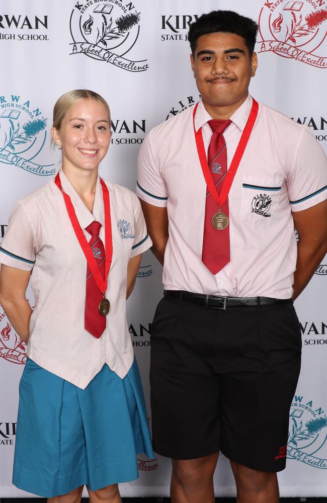 Kirwan State High School 2025 sports captains Ava Wagner and Quentin Ofahulu. Picture: Kirwan State High School.